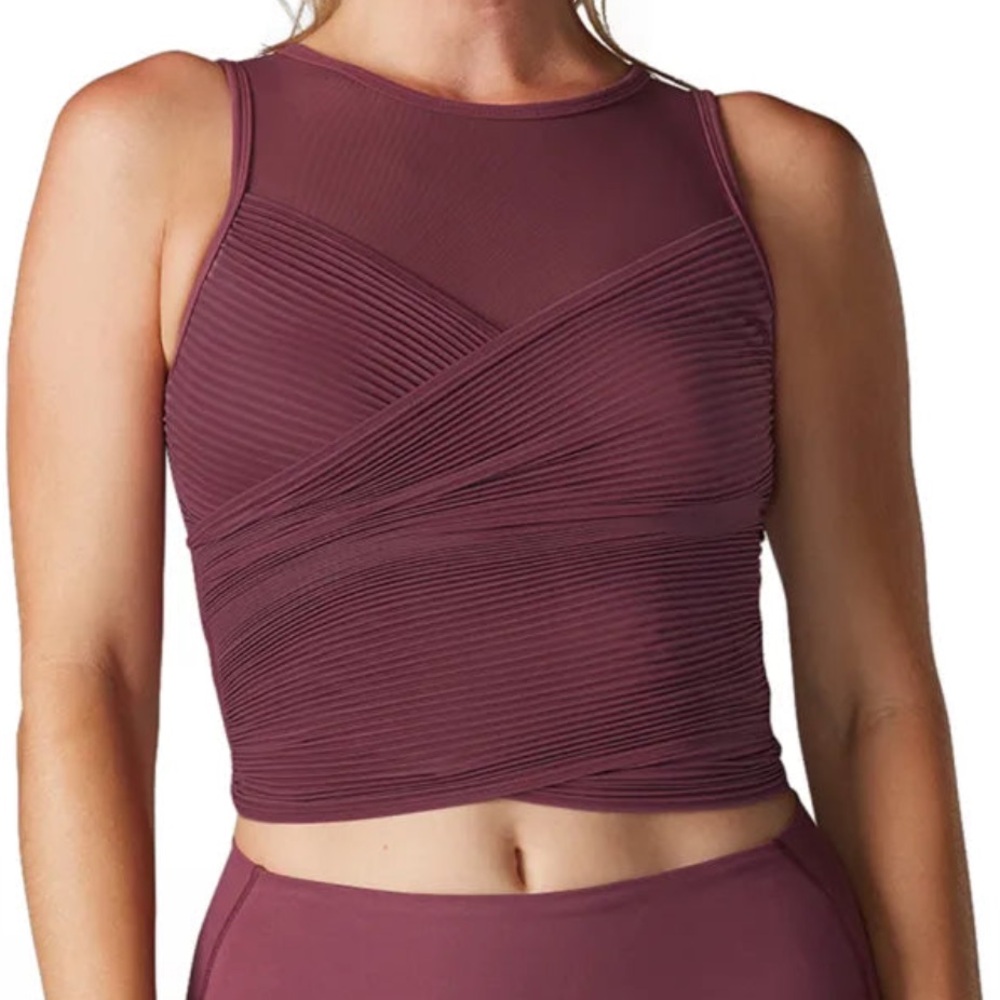 Women's Sleeveless Ribbed Top - Plum